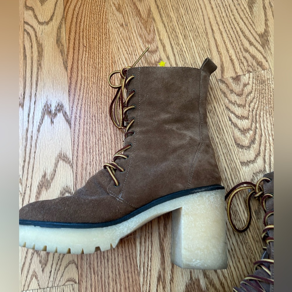 Free People Brown Lace up Heel Boots